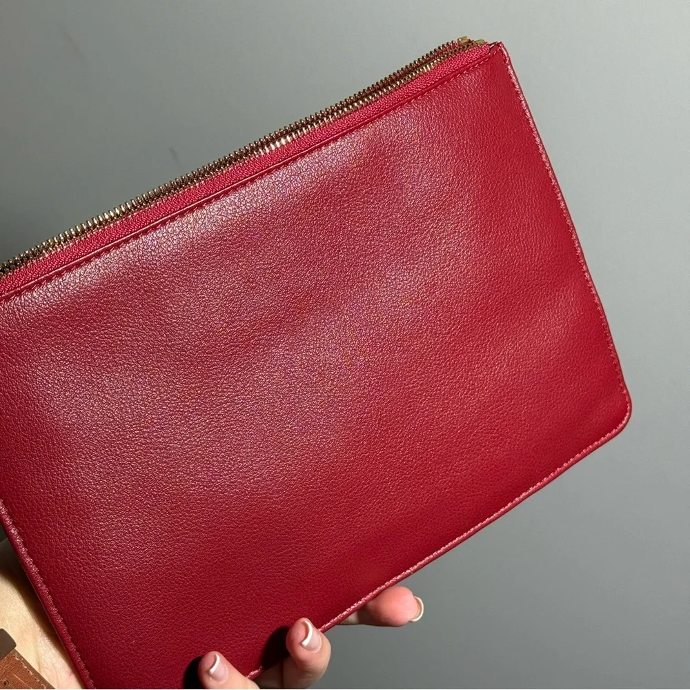 KATIE LOXTON Birthstone Perfect Pouch 'January' Garnet in Dark Red